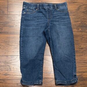 Kim Rogers Tummy control Relaxed Fit pull on Blue Jeans Capri length 8 EUC!
